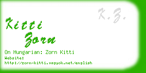 kitti zorn business card